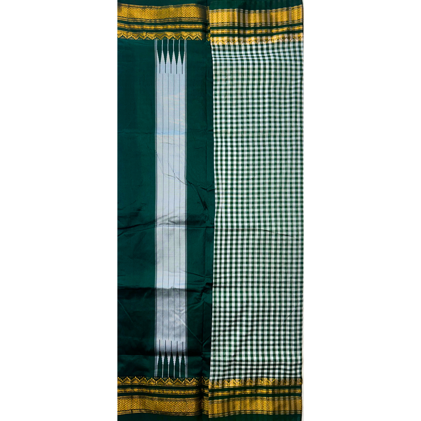 Green Checks Ilkal saree