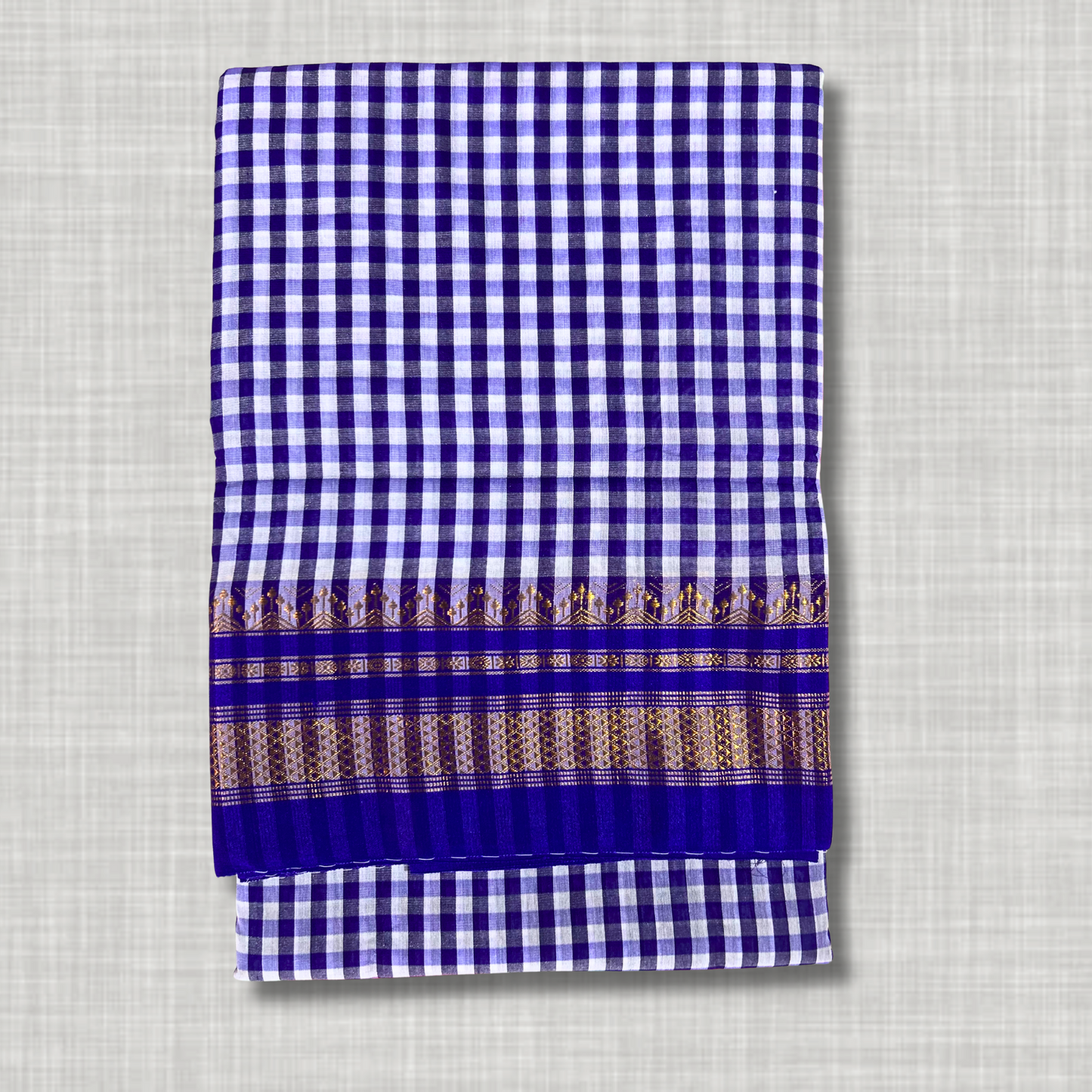 Blue Checks Ilkal Saree