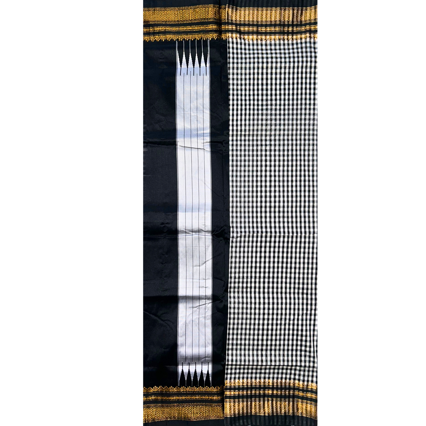 Grey Checks Ilkal Saree