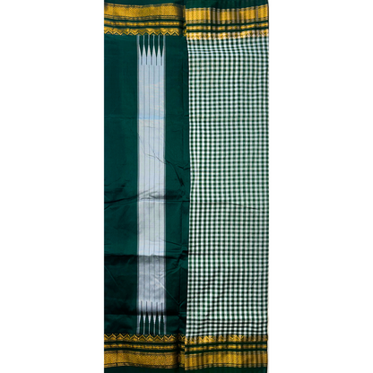 Green Checks Ilkal saree
