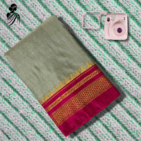 Mint Green Soft Silk Ilkal Saree