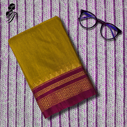 Yellow Soft Silk Ilkal Saree