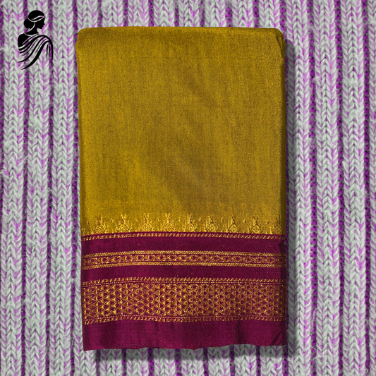 Yellow Soft Silk Ilkal Saree