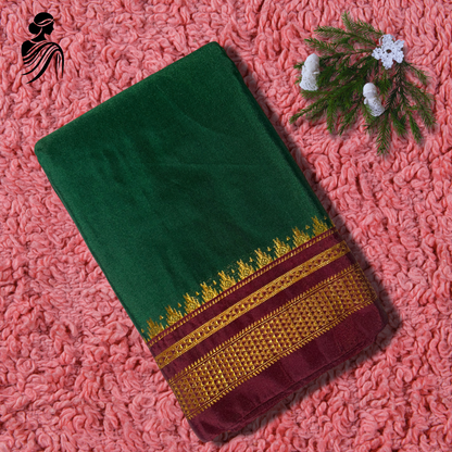 Dark Green Soft Silk Ilkal Saree